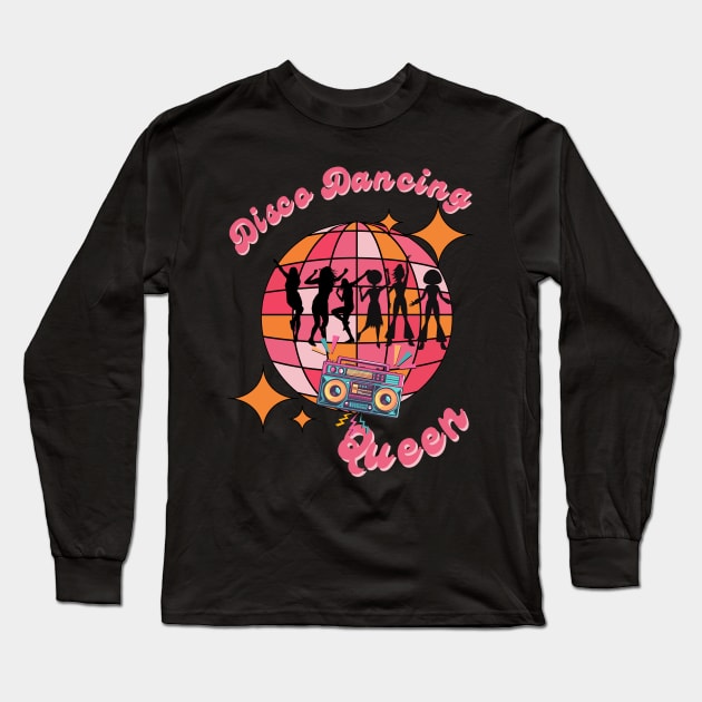 Disco Dancing Queen Long Sleeve T-Shirt by Grace Debussy